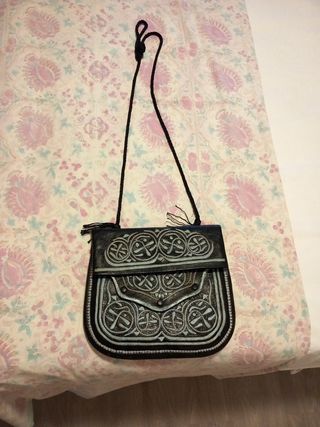 Bolso Marroquí Piel - Plata