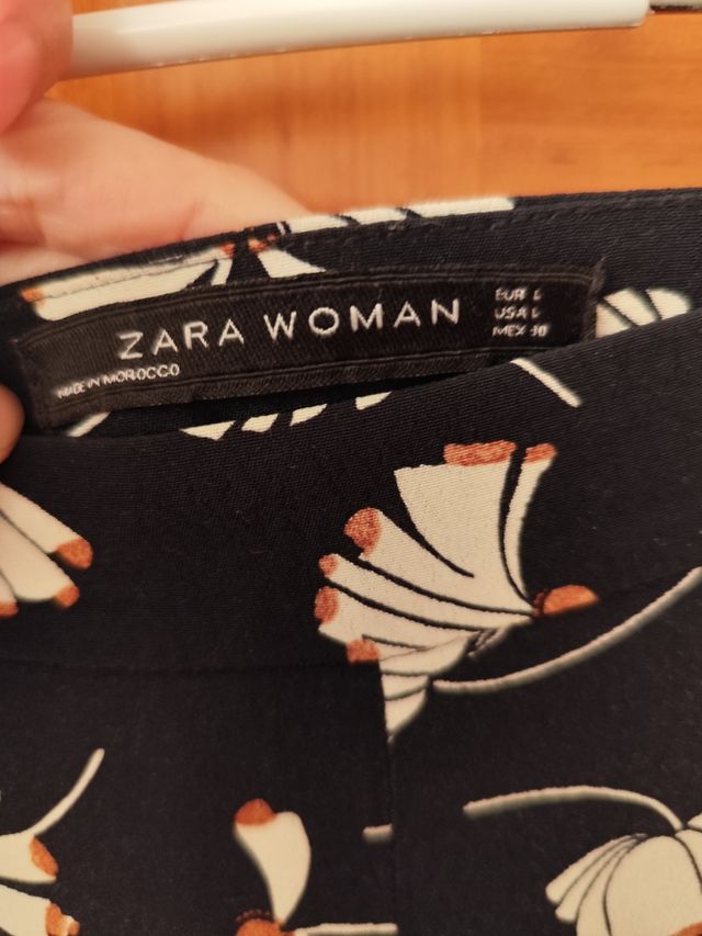 Palazzo estampado - Blanco y azul marino