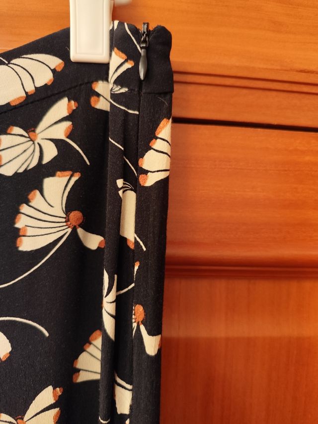 Palazzo estampado - Blanco y azul marino