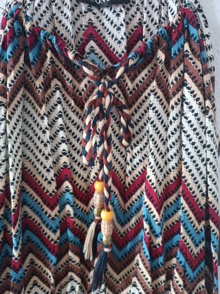 Vestido boho chic multicolor talla M