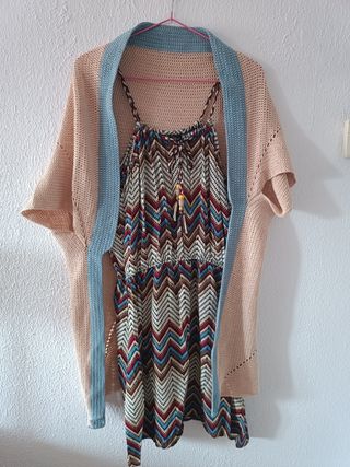 Vestido boho chic multicolor talla M
