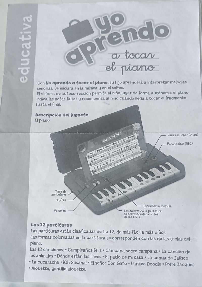 Educational Game Yo Aprendo Diset Piano Canciones Diset Yo Aprendo