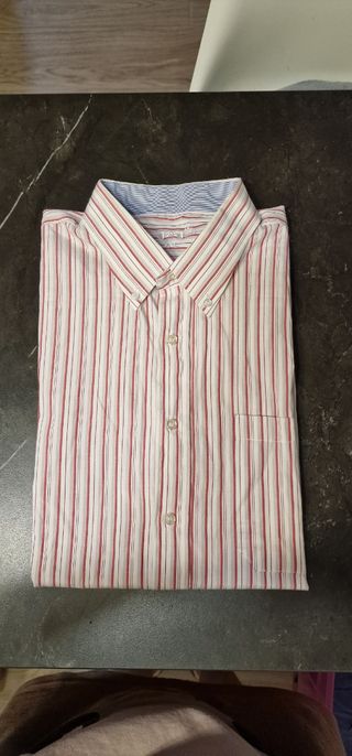 Camisa rayas hombre - roja, blanca