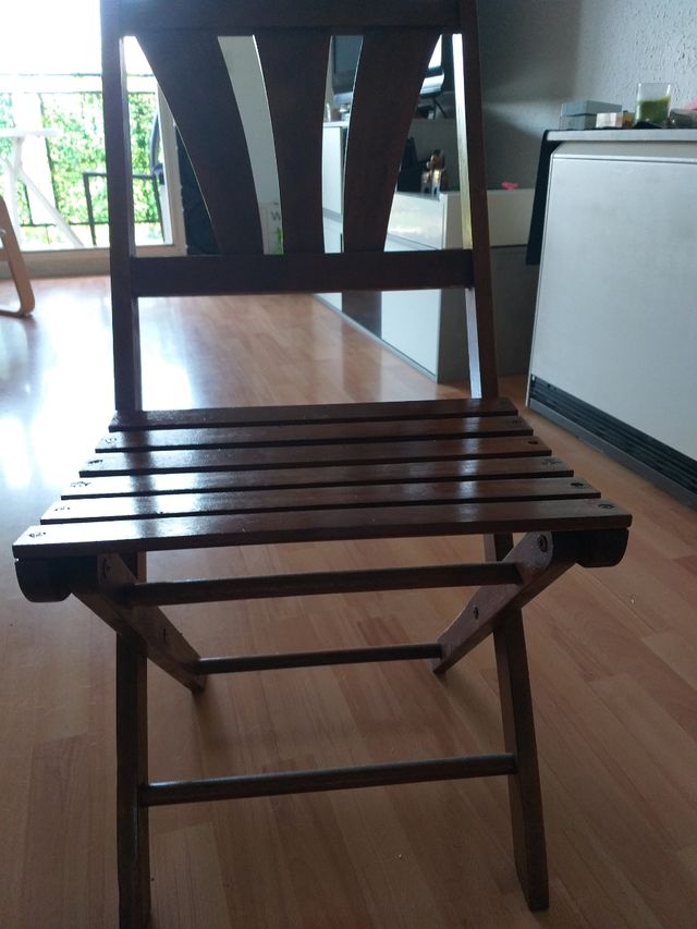 Silla plegable madera vintage