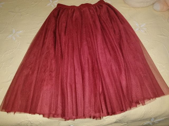 Falda tul burdeos - Talla única