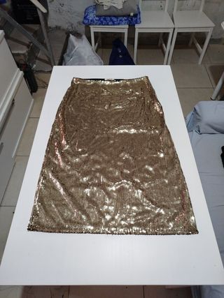 Falda lentejuelas dorada slowlove