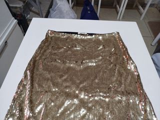 Falda lentejuelas dorada slowlove