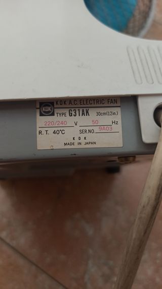 Ventilador KDK vintage azul