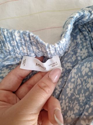 Falda pantalón azul estampada