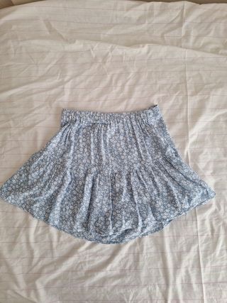 Falda pantalón azul estampada
