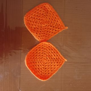 2 presine in lana arancione