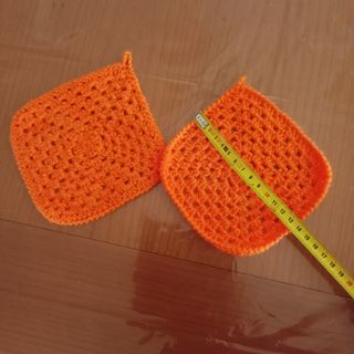 2 presine in lana arancione