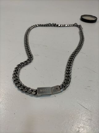 Collar plateado BOSS original- estilo cubano