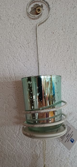 Soporte vela pared metal teal