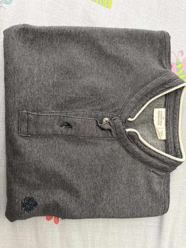 3 Camisetas Hombre M - Gris, Azul