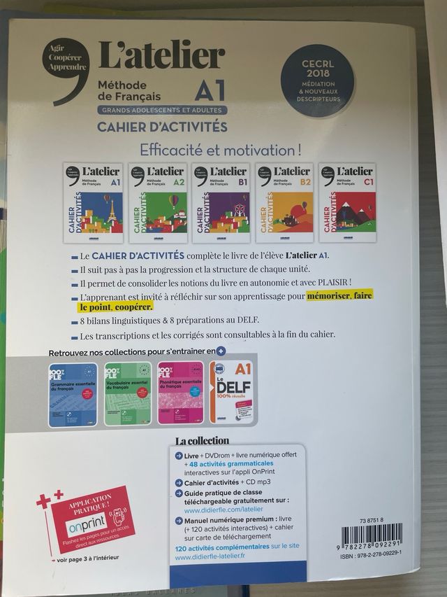 L'atelier niv .A1 (éd.2019) - Cahier + CD