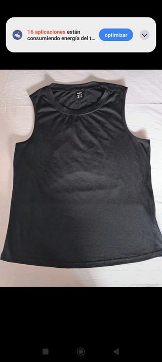 Conjunto top negro y falda vaquera S