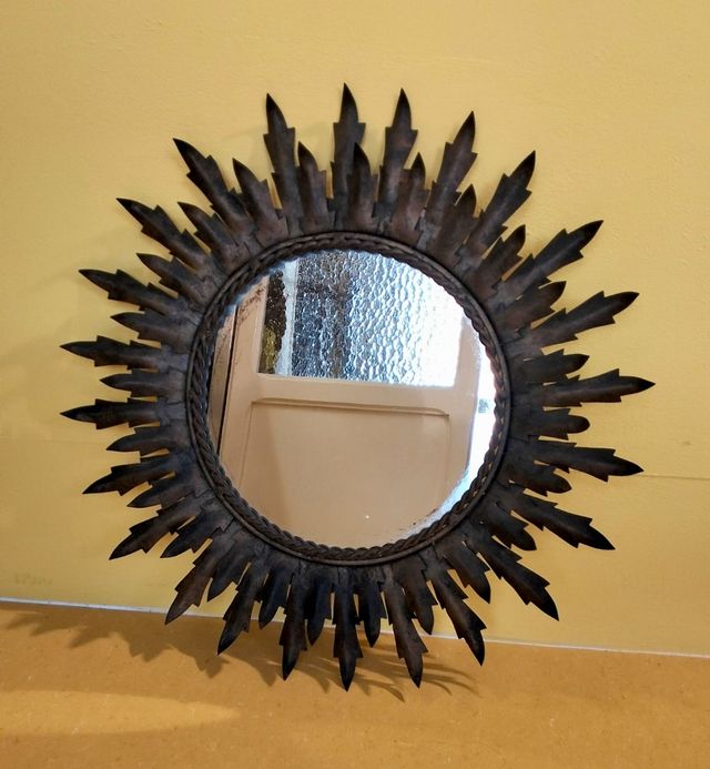 Espejo sol vintage metal negro