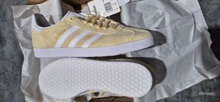 Zapatillas Adidas Gazelle 44 - Amarillas/Blancas