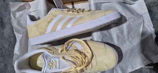 Zapatillas Adidas Gazelle 44 - Amarillas/Blancas