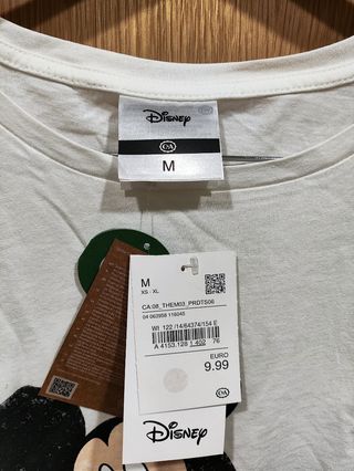 Camiseta Mickey Mouse blanca. Nueva con etiquetas.