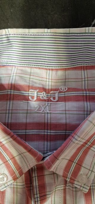 Camisa cuadros hombre - roja, blanca - XXL