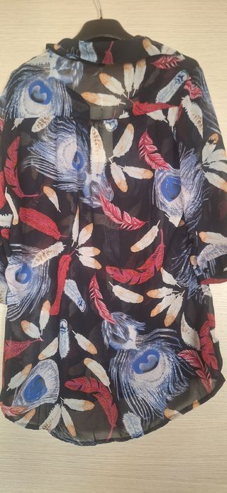 Camicia fantasia piume