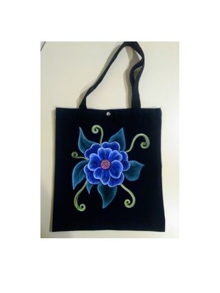 Bolsa tela pintada a mano