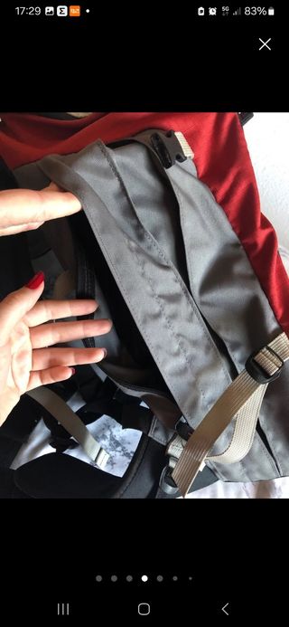 Mochila Quechua montaña gris-roja