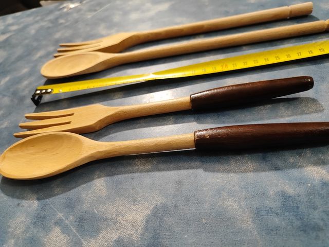 Cucchiaio e forchetta legno - 2 set