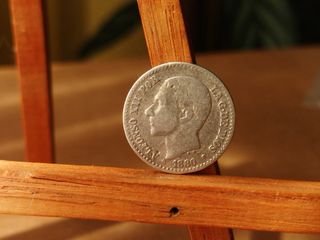 Moneda Plata 50 Céntimos 1880 Alfonso XII España 
