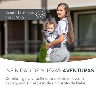 Mochila Portabebés Kikkaboo Gris Nueva