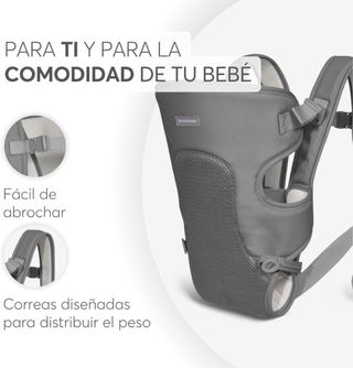 Mochila Portabebés Kikkaboo Gris Nueva