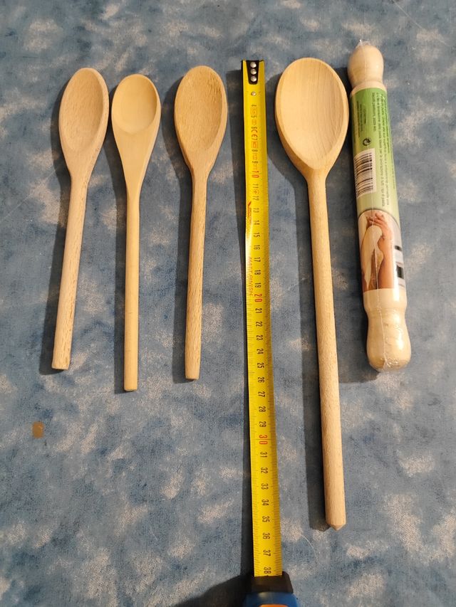 Set Cucina Legno 5pz - cucchiai e mattarello.
