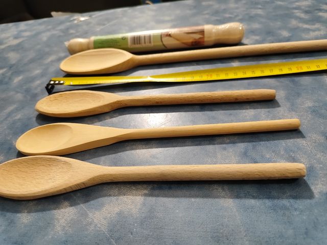 Set Cucina Legno 5pz - cucchiai e mattarello.