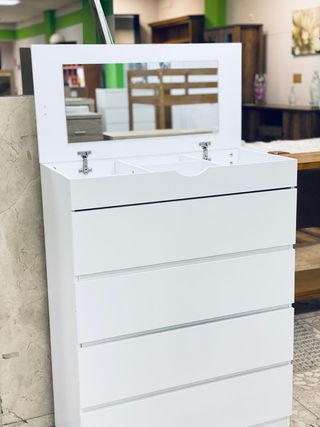 COMODA TOCADOR CON ESPEJO NUEVA COLOR BLANCO