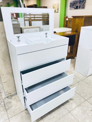 COMODA TOCADOR CON ESPEJO NUEVA COLOR BLANCO