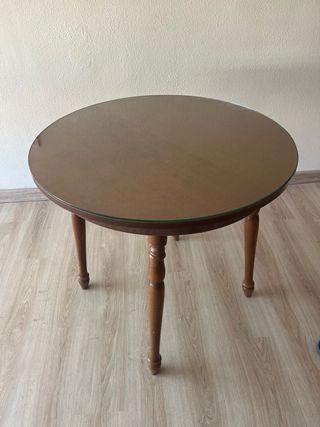 Mesa camilla redonda de madera