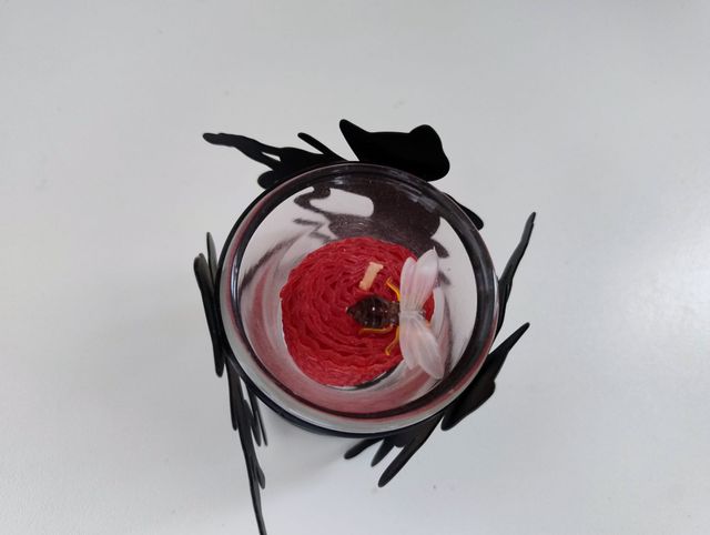 Portacandela in metallo e vetro