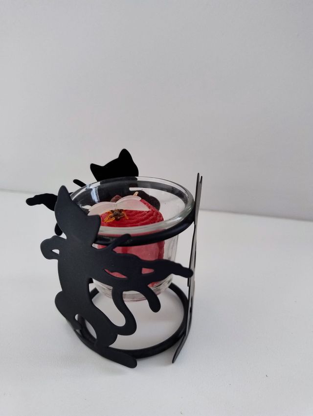 Portacandela in metallo e vetro