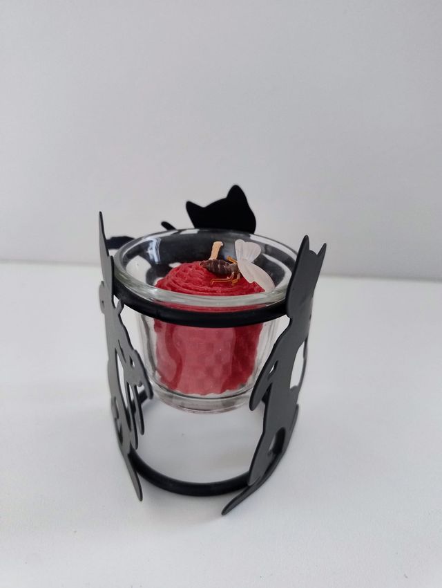 Portacandela in metallo e vetro