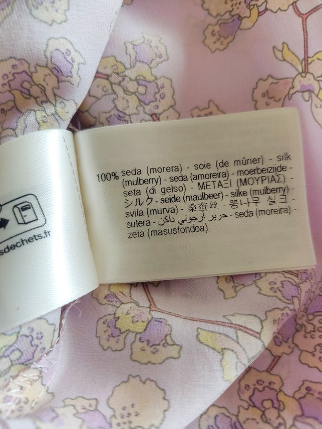 Vestido Zara seda rosa - Talla única