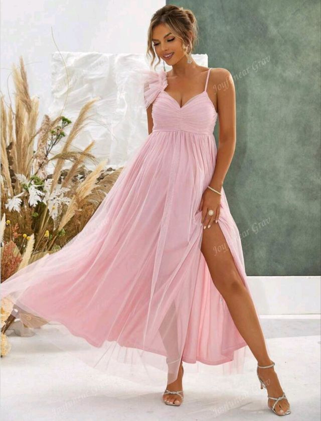 Vestido premama rosa para eventos talla XL