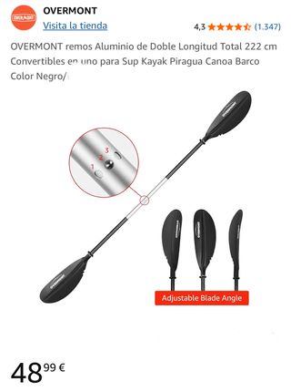 2 Remos Kayak Sup Piragua Canoa OVERMONT