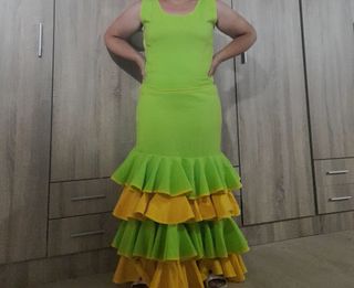 Traje gitana verde y amarillo T.42-44
