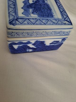 Caja cerámica azul china