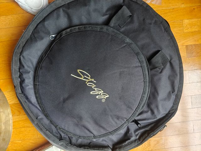 pack set platos bateria Stagg  + funda + escobilla