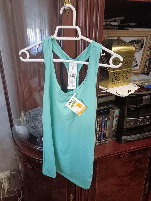 Camiseta tirantes turquesa talla S