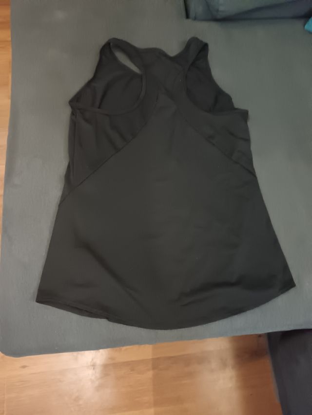 Camiseta tirantes Domyos negra-rosa