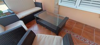 Conjunto jardín mimbre - 4 piezas